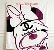 Chanel Minnie Mouse Pink White Flannel Throw Blanket IMG_7134